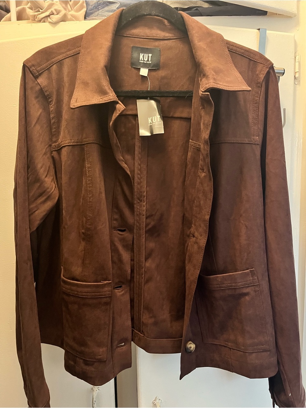 NWT Kut from the Kloth Brown Suede Jacket Size Large